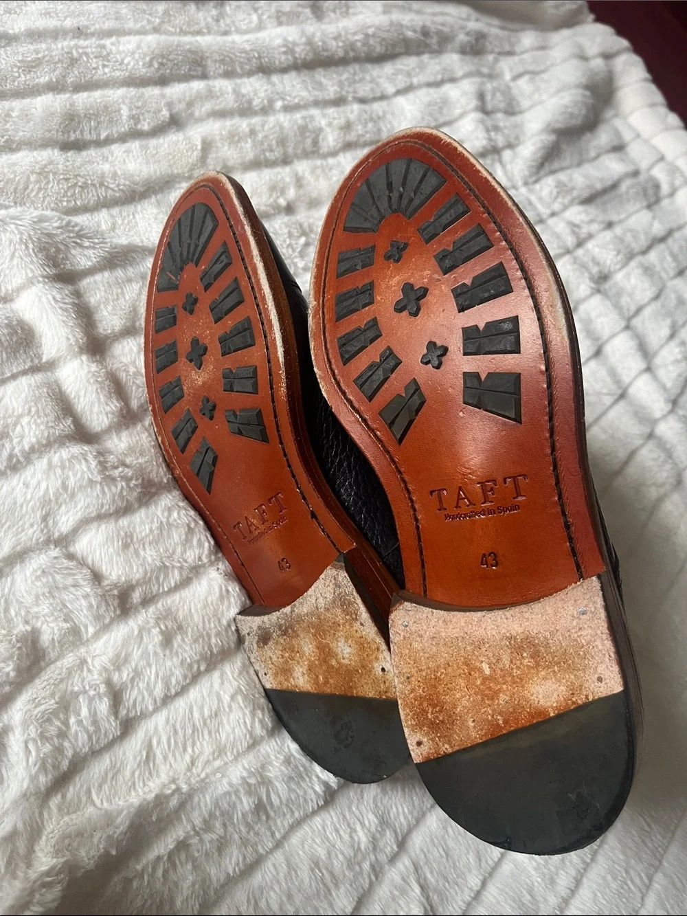 Taft Navy Rome Full-grain Leather Cap Toe Dress Boots